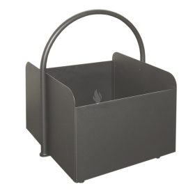 Fa és pellettartó kosár, fogantyús,4 oldalas, antracit