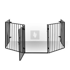 Biztonsági rács, ajtóval, fekete