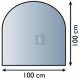 Kandalló alátét üveglap 100x100 cm kerekített téglalap alakú 6mm