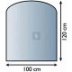 Kandalló alátét üveglap 100x120 cm íves téglalap alakú 6mm