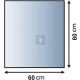 Kandalló alátét üveglap 60x80 cm téglalap alakú 6mm