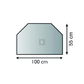   Kandalló előtét üveglap 100x55 cm trapézes téglalap alakú 6mm