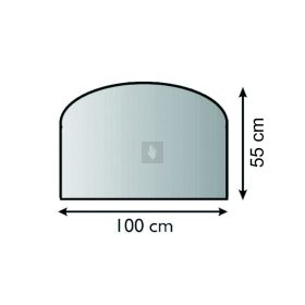   Kandalló előtét üveglap 100x55 cm íves téglalap alakú 6mm