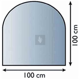   Kandalló alátét üveglap 100x100 cm kerekített téglalap alakú 8mm