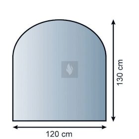   Kandalló alátét üveglap 120x130 cm kerekített téglalap alakú 8mm