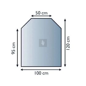   Kandalló alátét üveglap 100x120 cm trapézes téglalap alakú 8mm
