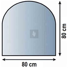   Kandalló alátét üveglap 80x80 cm kerekített téglalap alakú 8mm