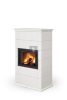 Romotop BARACCA 10 kályhacsempe burkolatú Kandallókályha - bővíthető hőtárolóval - Elegáns barna