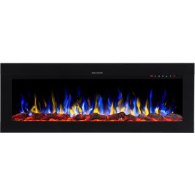   DIANA 165 Wandeinbau Elektrokamin, Schwarz mit Mobile Applikation, Schwarz