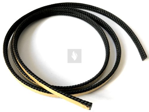 Hőálló lapostömítés 8x2mm szőtt öntapadó fekete