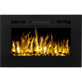   MAJOR 66 fekete Beépíthető elektromos kandalló, falra is szerelehető