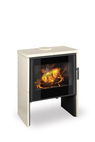 Romotop RIANO G 10 dekorüveg ajtós kerámia Kandallókályha - Cseresznye