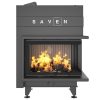 SAVEN Energy Up 75×50×47R (15,1 kW) ECO jobbos légfűtéses kandallóbetét fekete béléssel