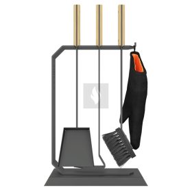   SAVEN Set 6 W – Kompakt, magas acél kandallótisztító készlet világos fa fogantyúval
