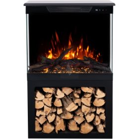   TOP 3D - 76 szabadon álló elektromos kandalló fatárolóval