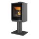 Kawmet HARITA S15i Decor ECO dekor üveges lábon álló kandallókályha, öntvény béléssel